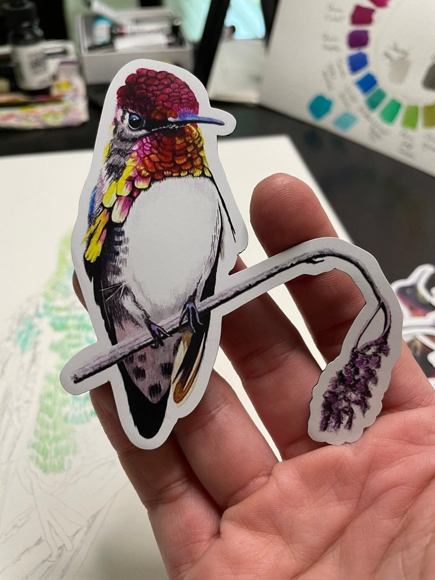 Bee Hummer - Bird Art by KB - Magnet