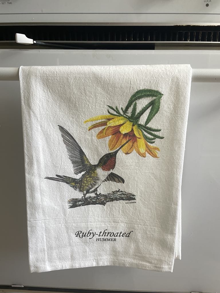 Ruby-throated Hummingbird - Bird Art by KB - Towel