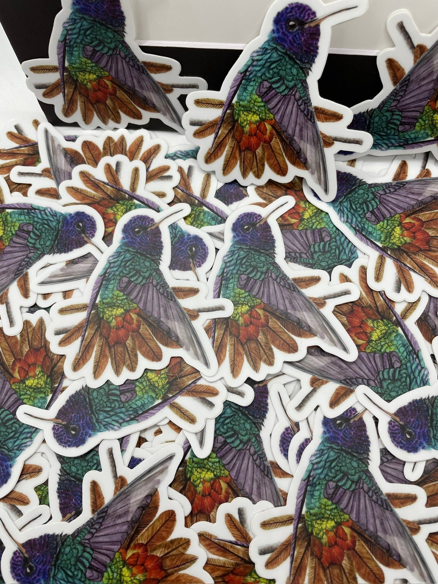 Golden-Tailed Sapphire - Bird Art by KB - Sticker