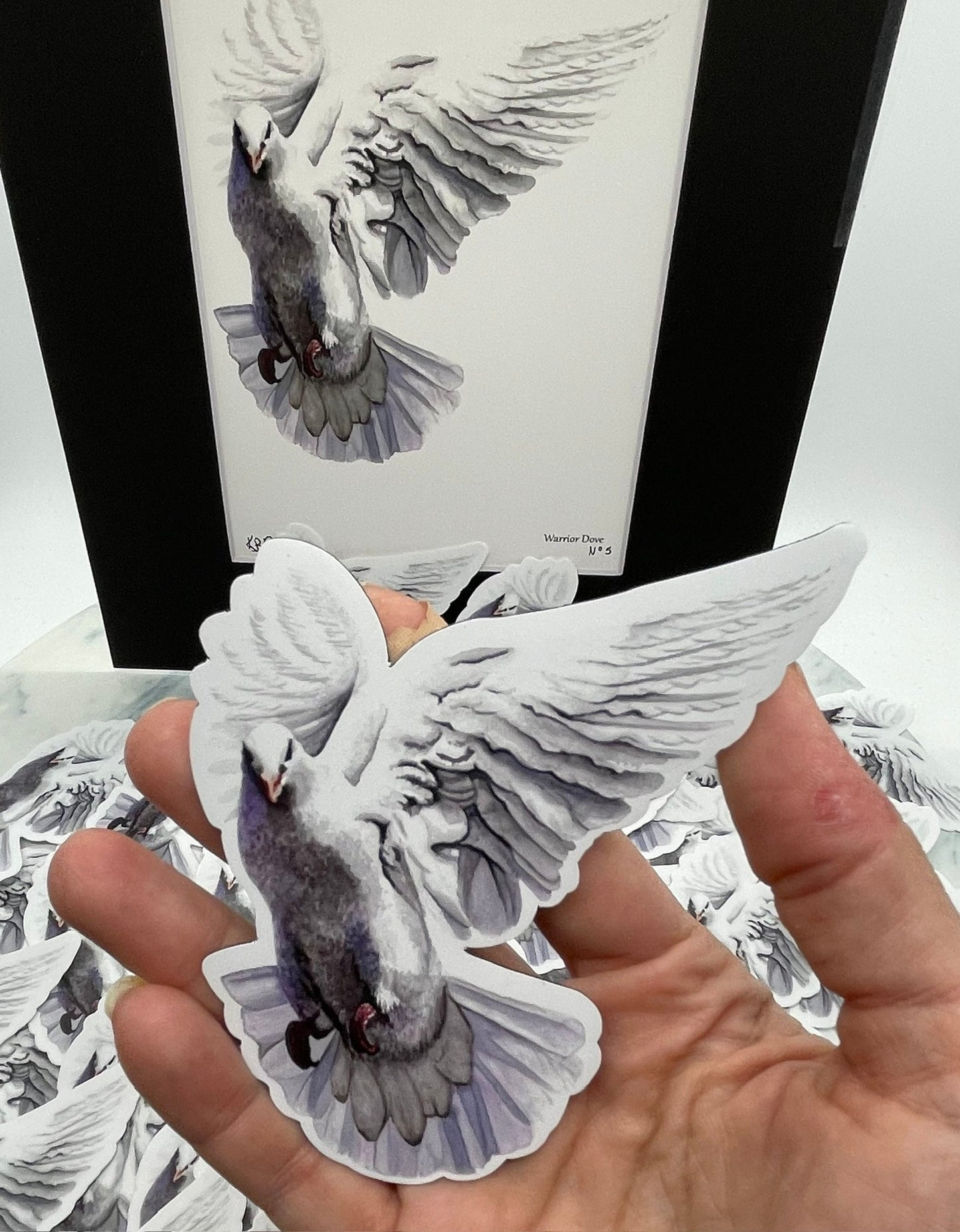 Dove Warrior - Bird Art by KB - Magnet