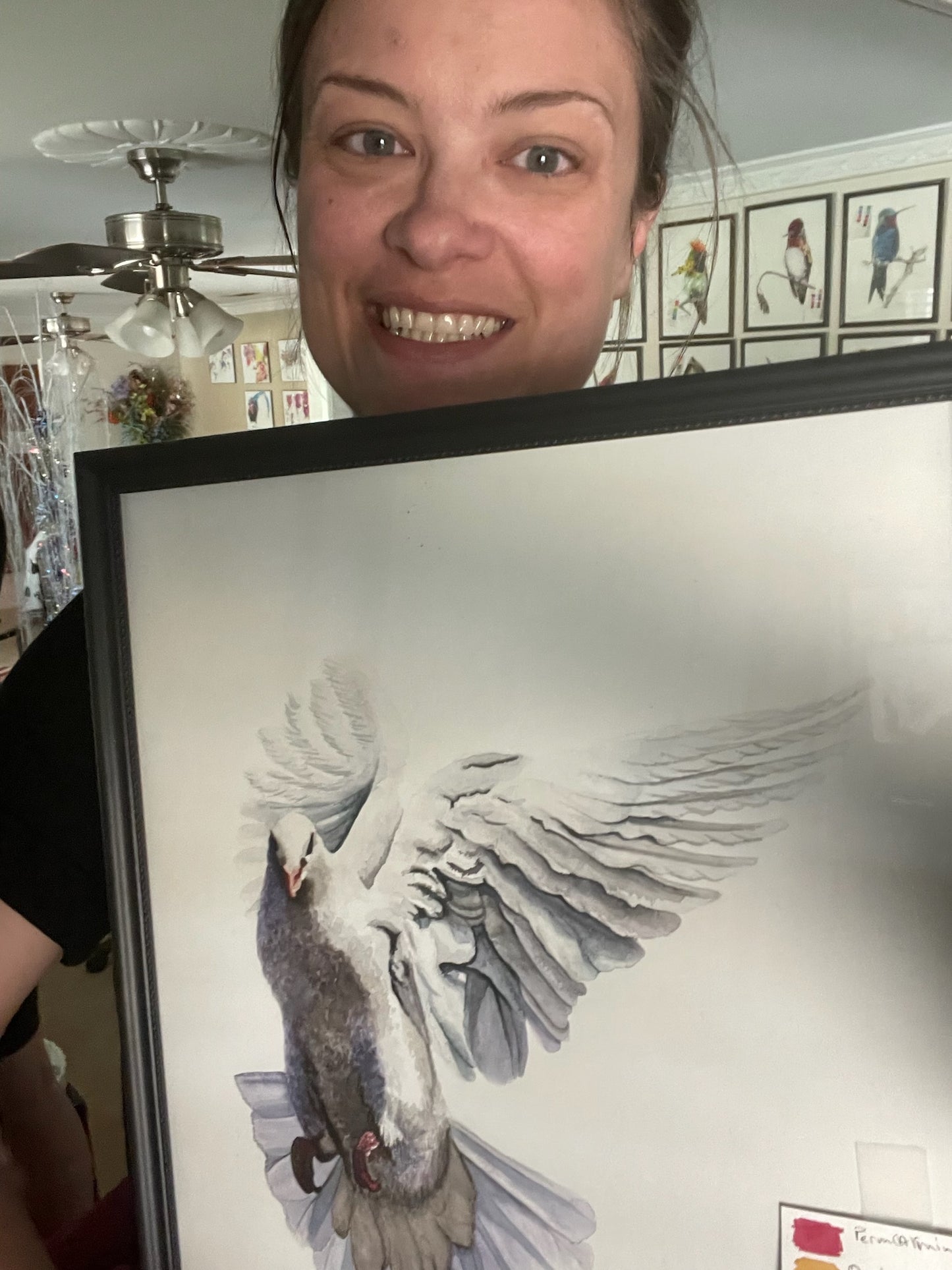 Dove Warrior - Bird Art by KB - Original