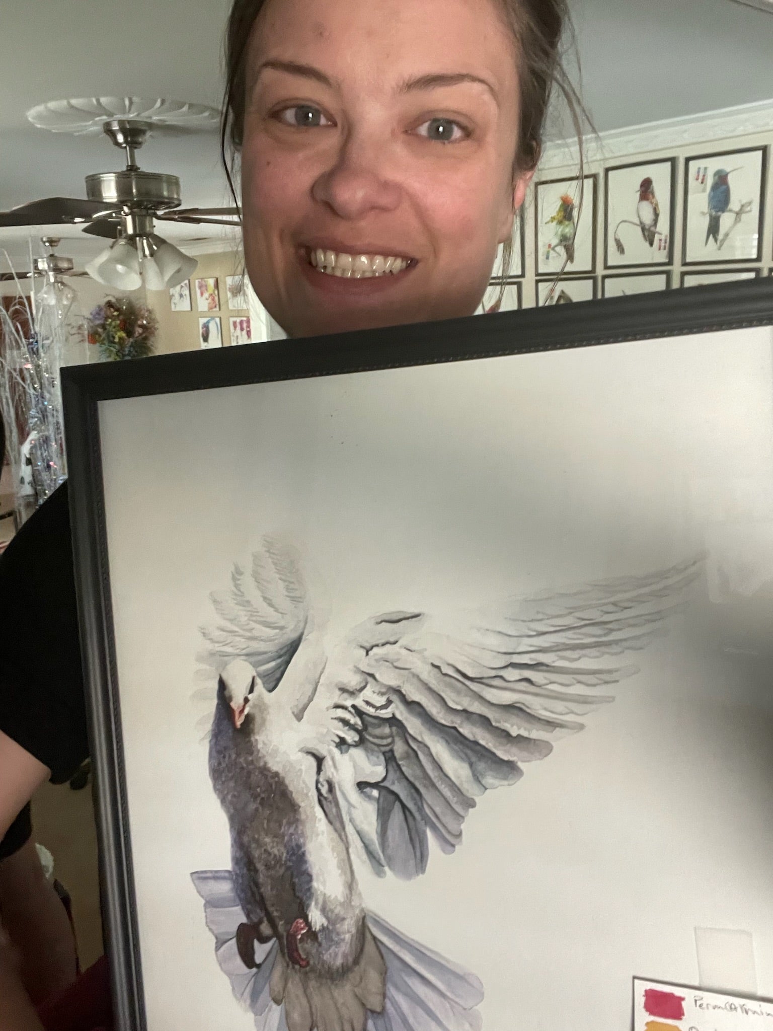 Dove Warrior - Bird Art by KB - Original