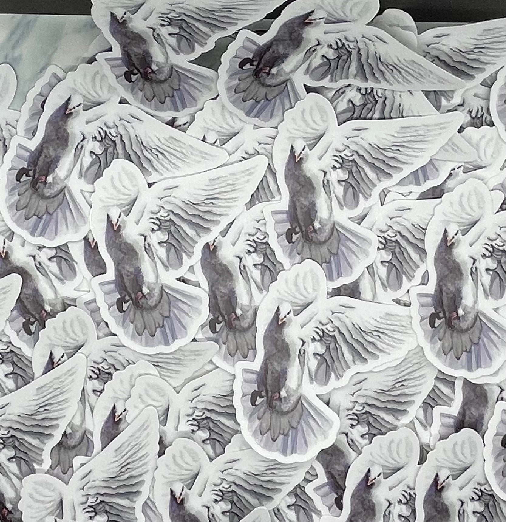 Dove Warrior - Bird Art by KB - Sticker