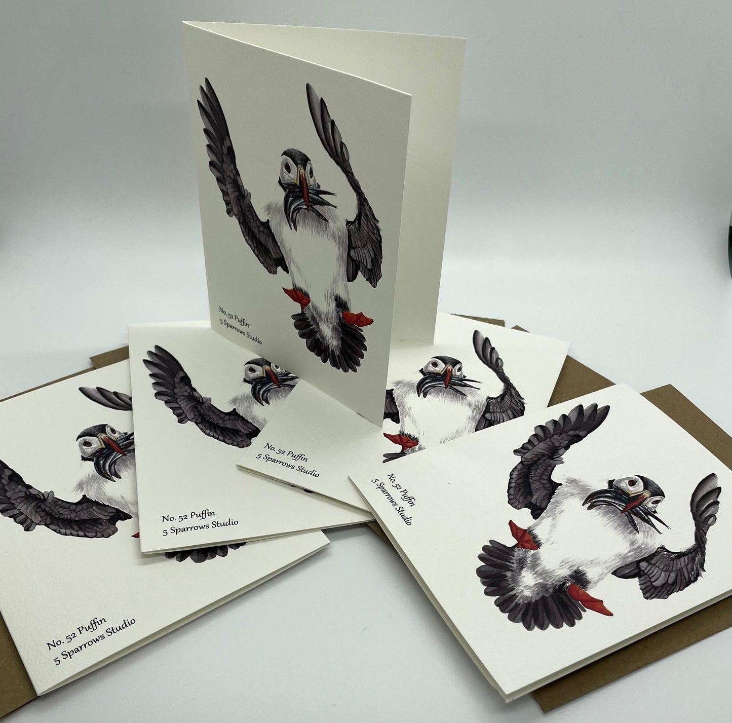 Puffin - Bird Art by KB - Notecard Set