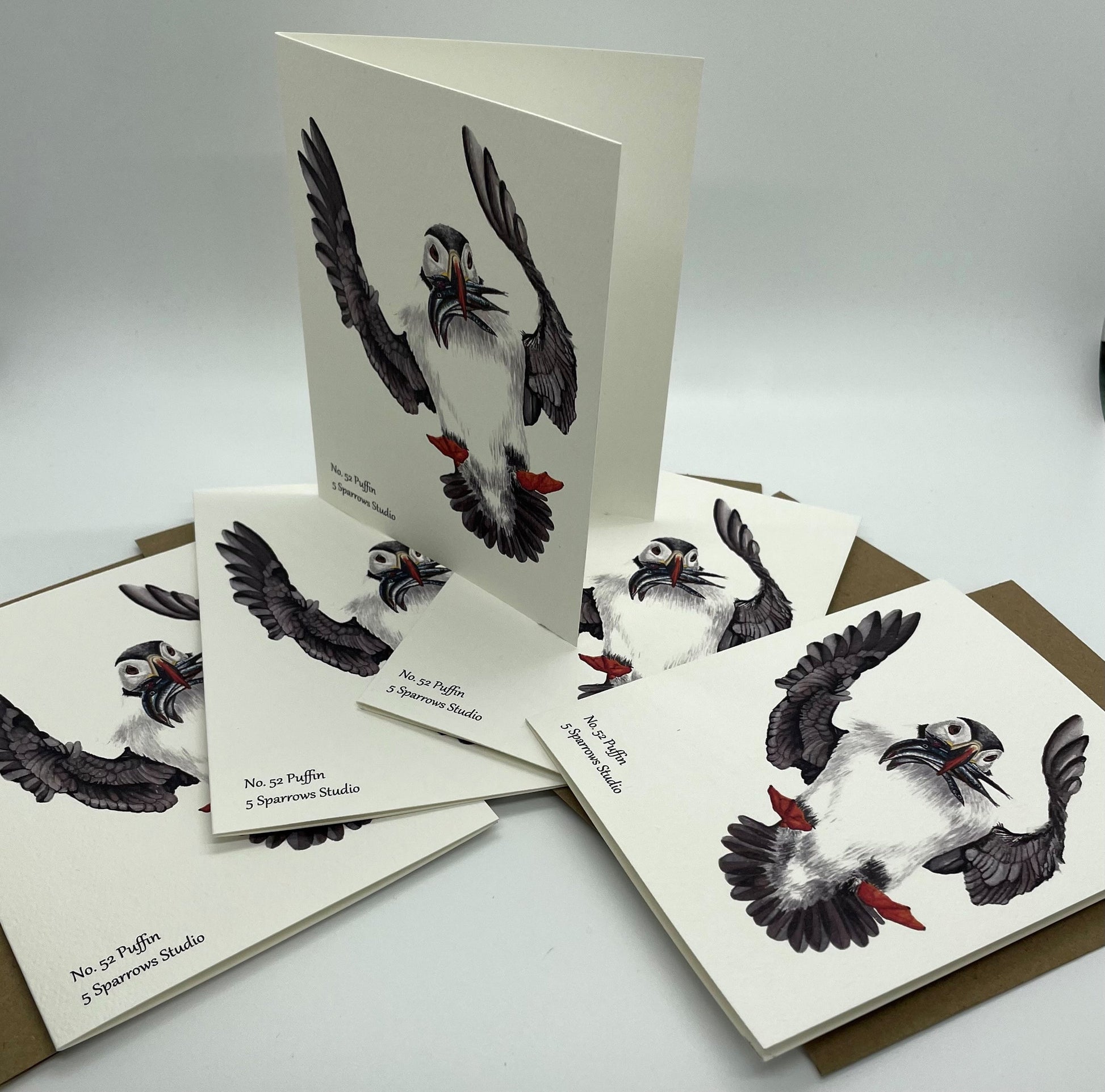 Puffin - Bird Art by KB - Notecard Set