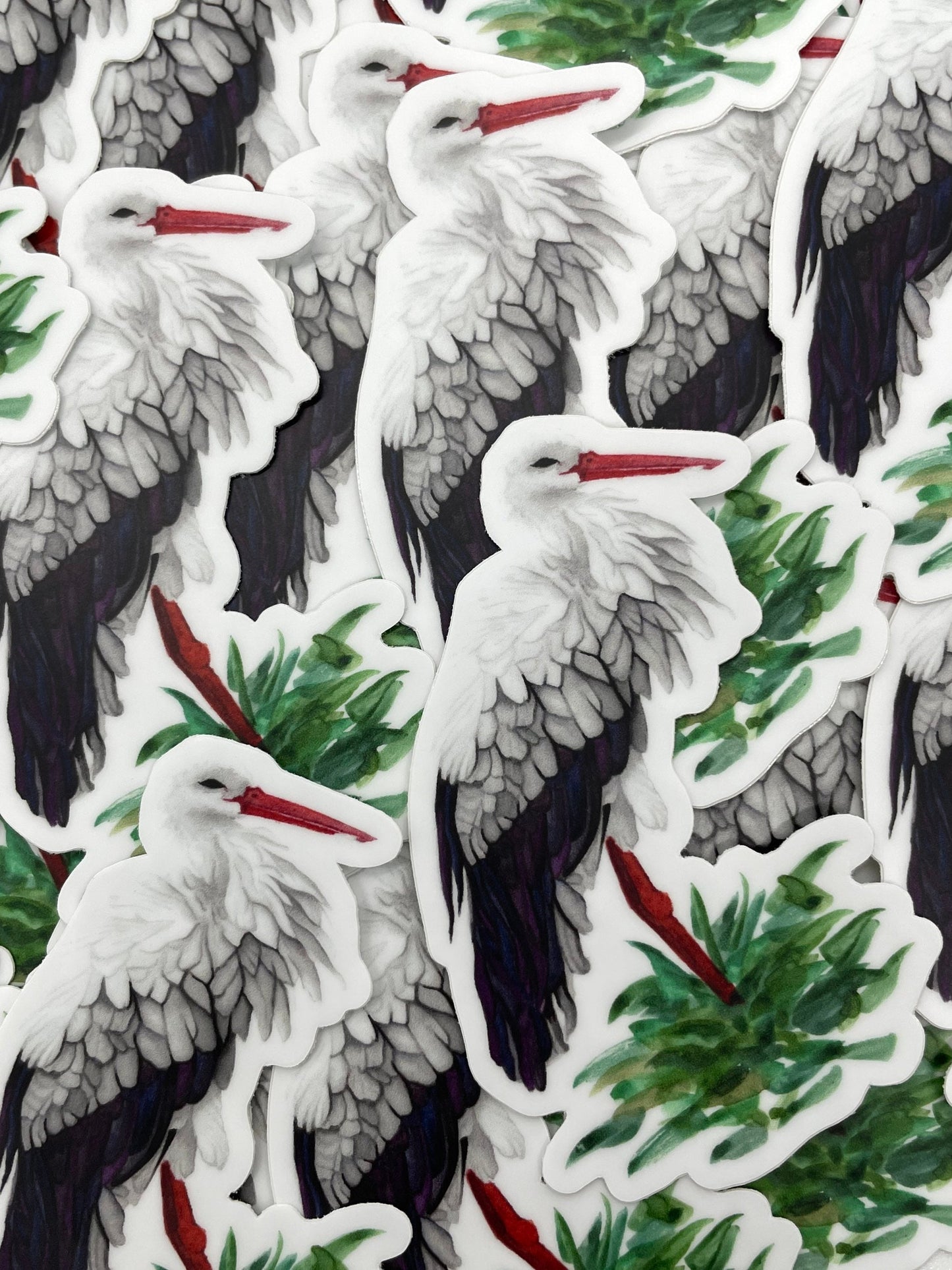 White Stork - Bird Art by KB - Sticker