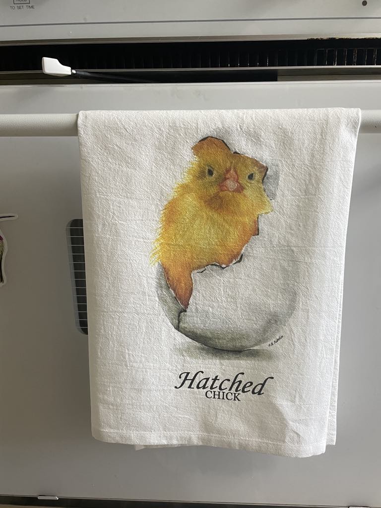 Chick (Hatched) - Bird Art by KB - Towel