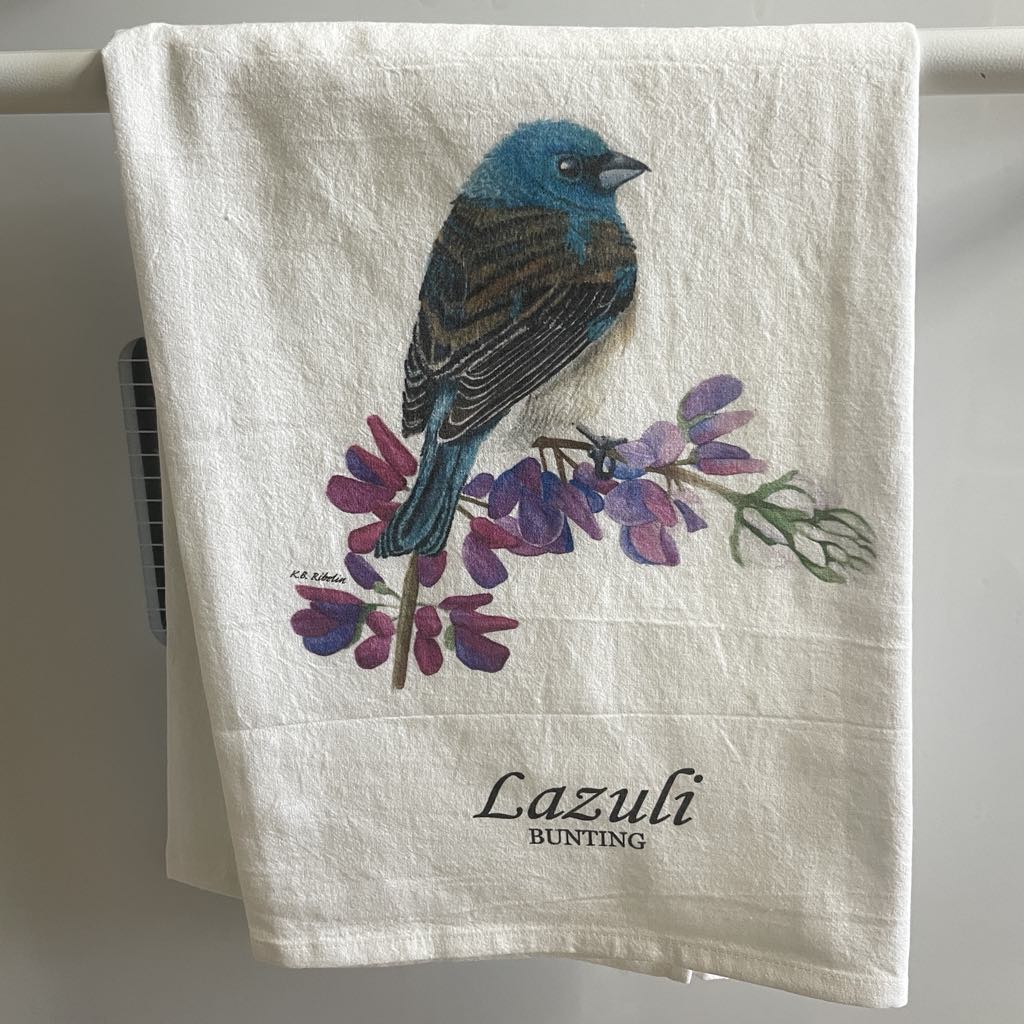 Lazuli Bunting - Bird Art by KB - Towel