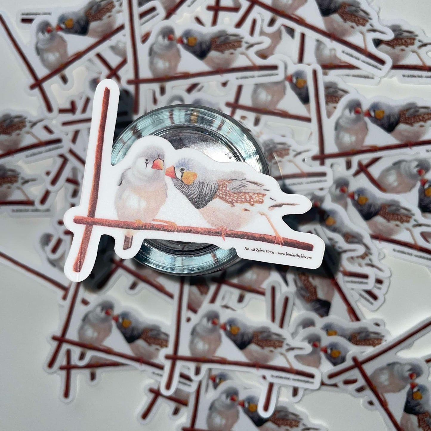 Zebra Finch - Bird Art by KB - Sticker