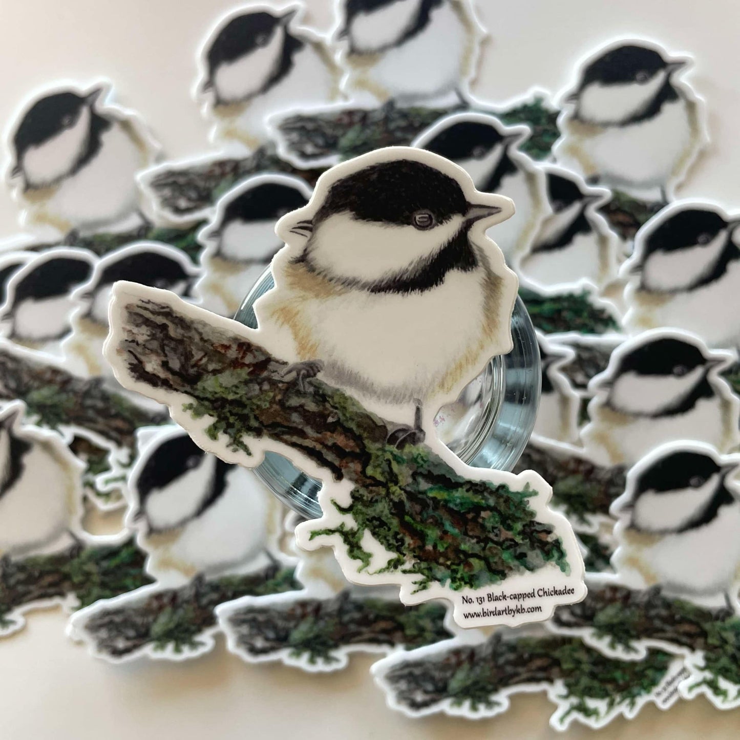 Black-capped Chickadee - Bird Art by KB - Sticker