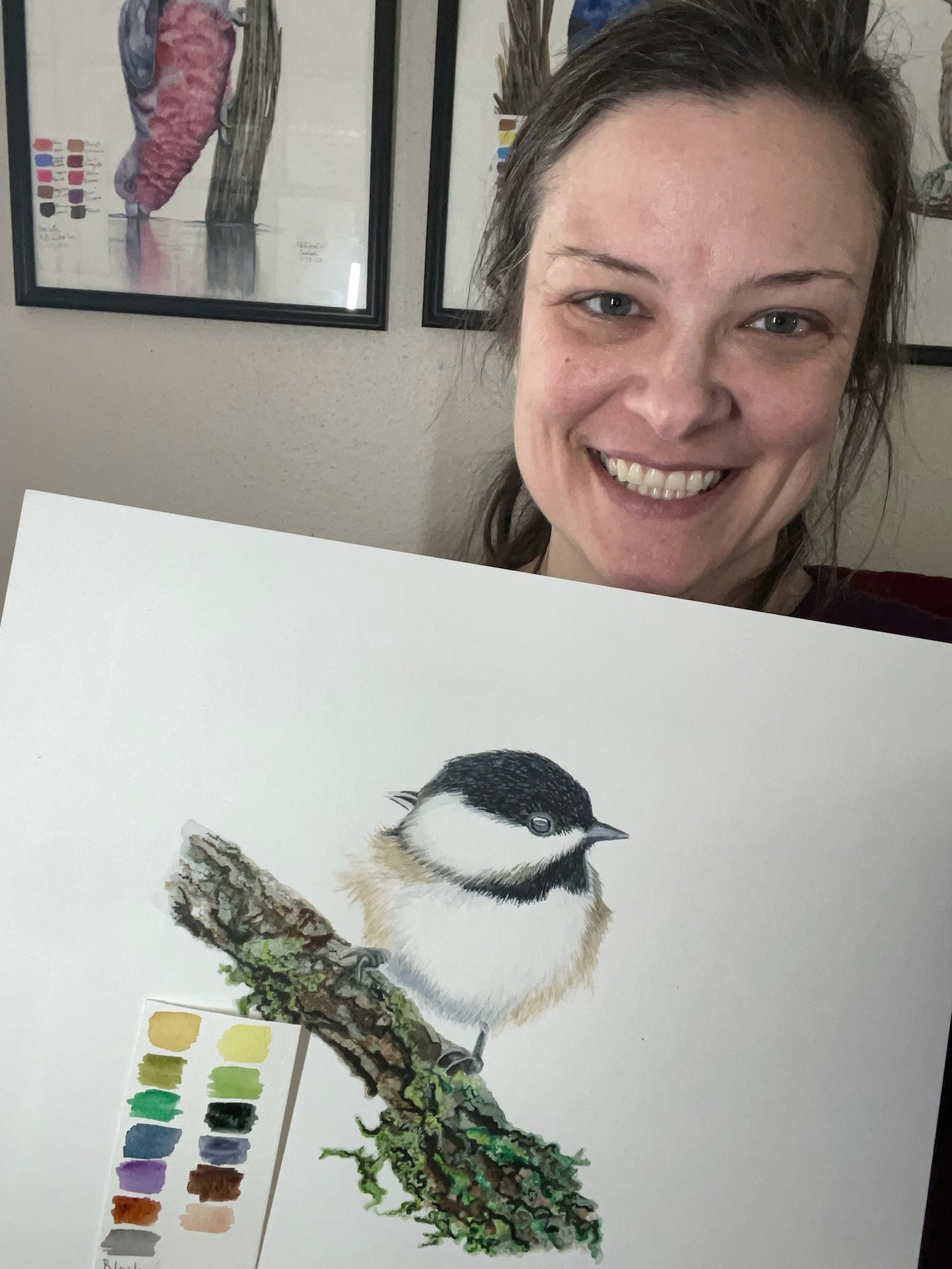 Black-capped Chickadee - Bird Art by KB - Original