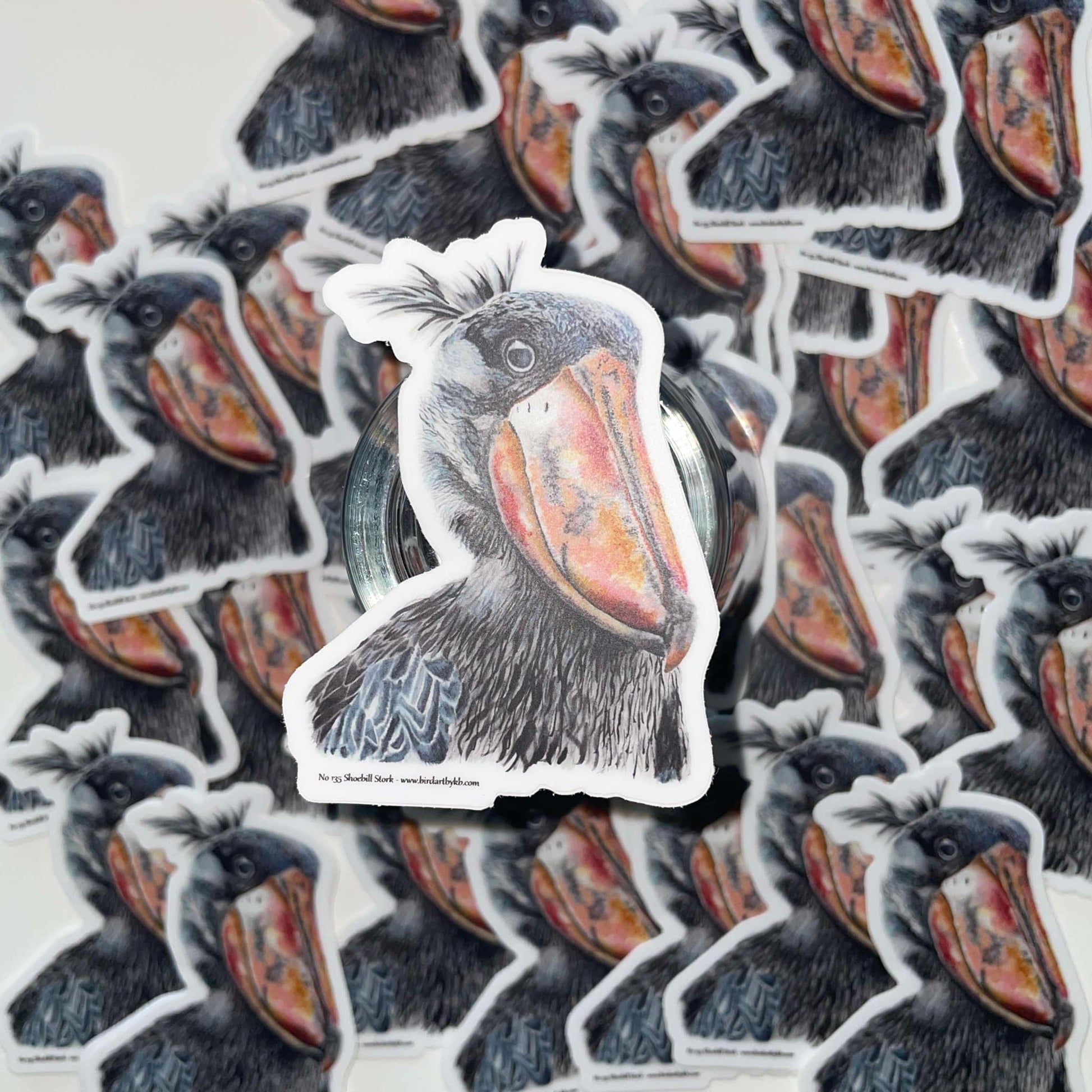 Shoebill Stork - Bird Art by KB - Sticker