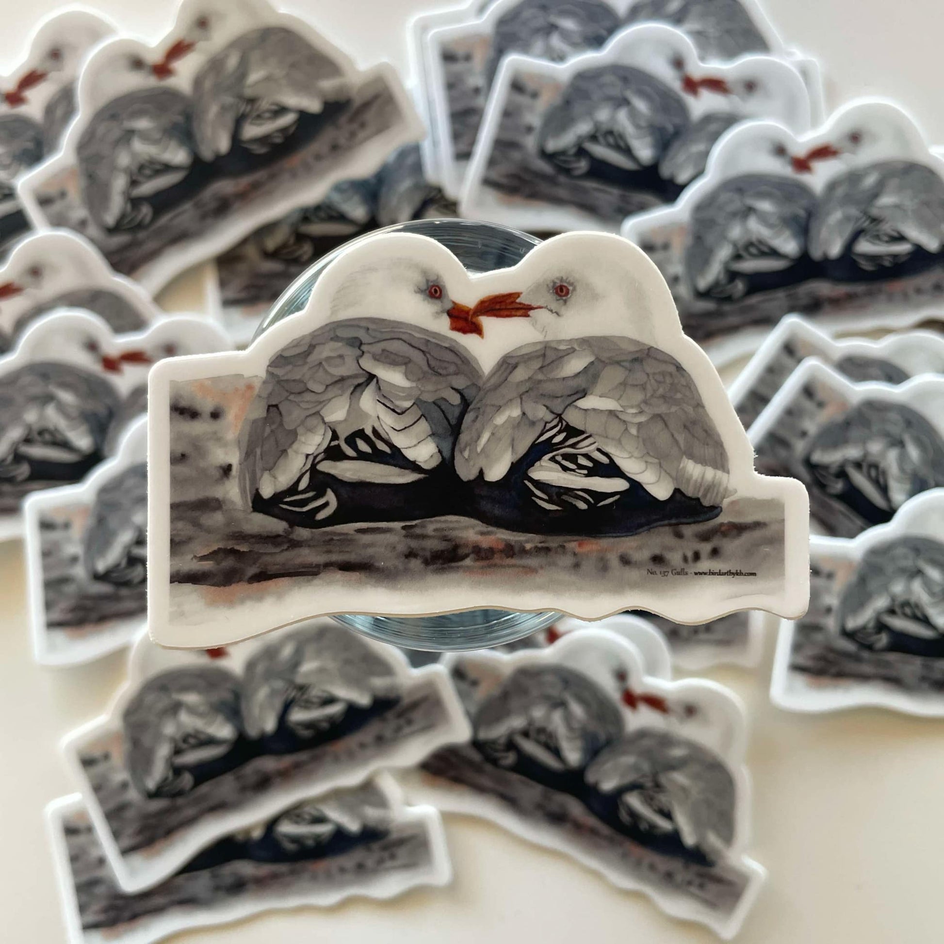 Sea Gulls - Bird Art by KB - Sticker