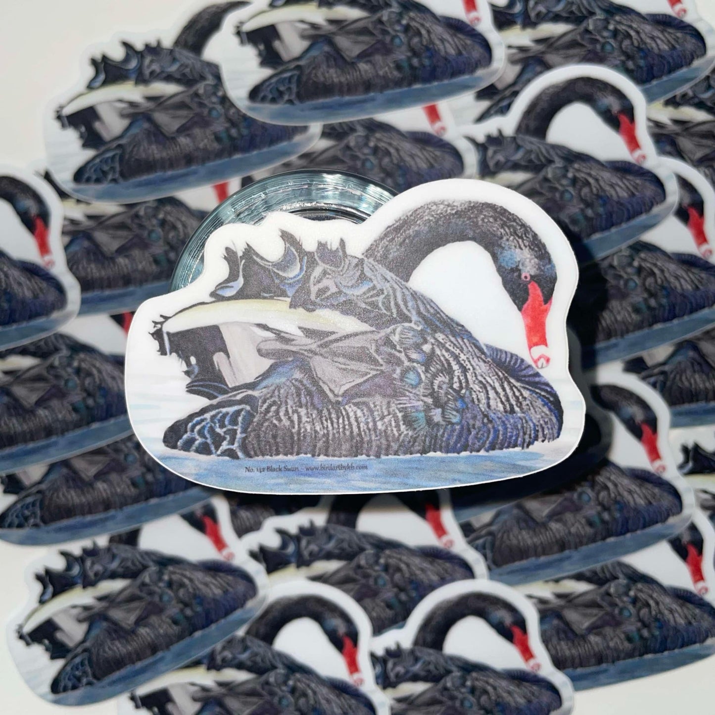 Black Swan - Bird Art by KB - Sticker