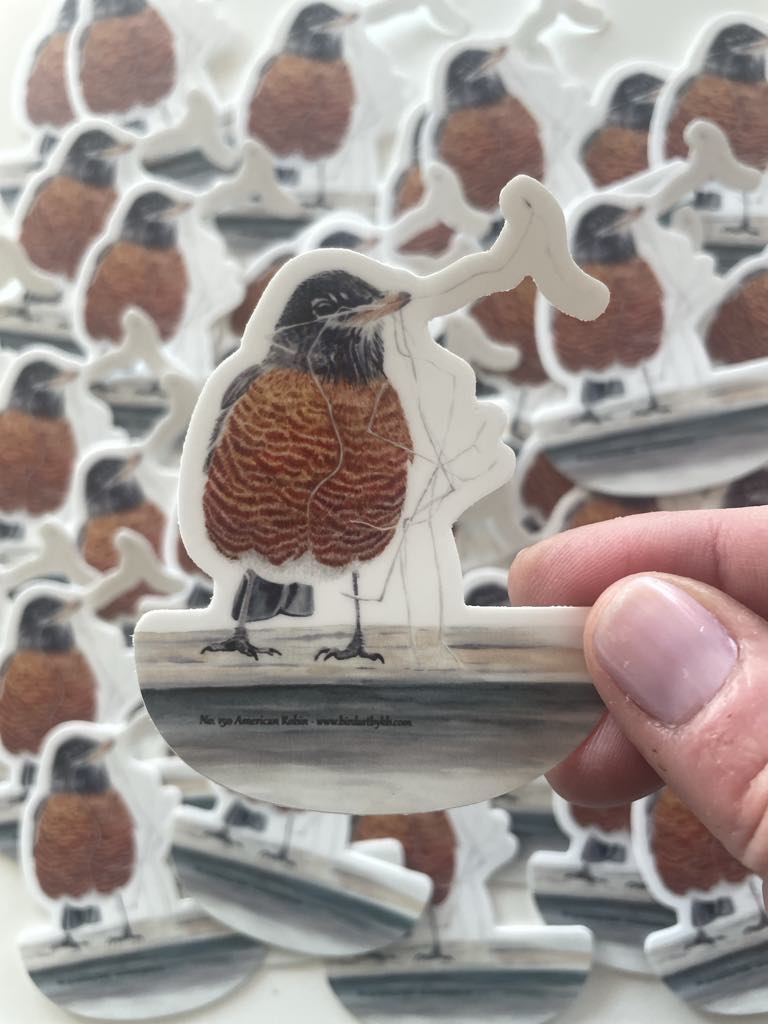 American Robin - Bird Art by KB - Sticker