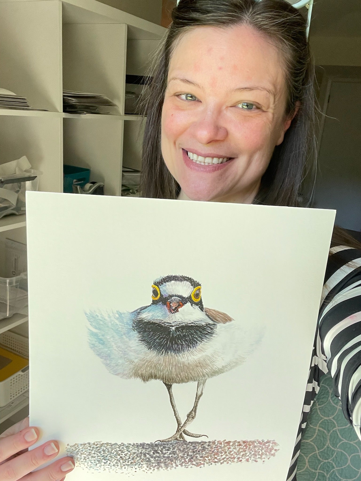 Little Ringed Plover - Bird Art by KB - Original