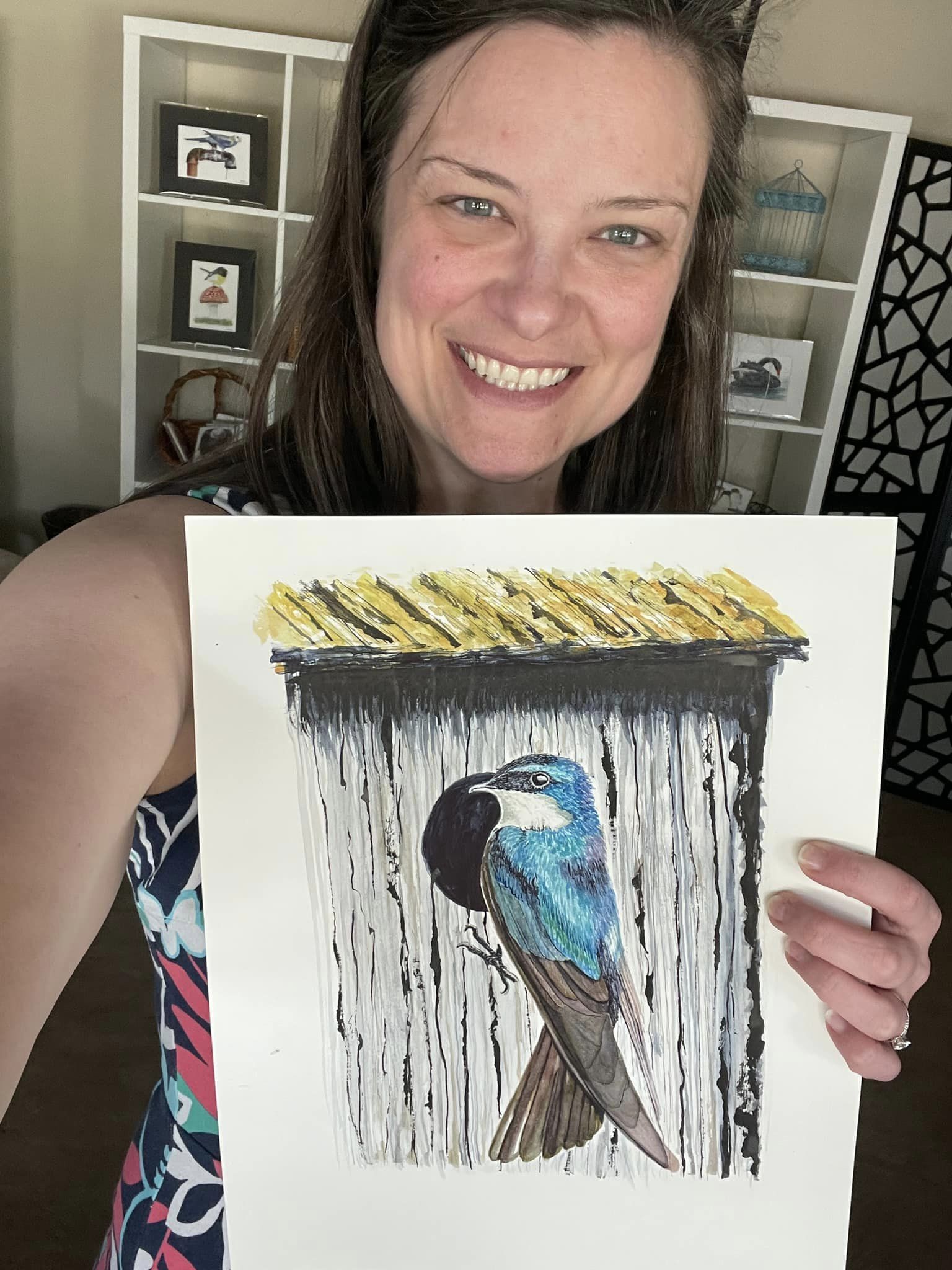 Tree Swallow - Bird Art by KB - Original