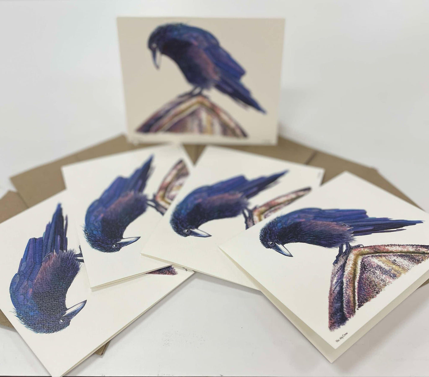 Crow - Bird Art by KB - Notecard Individual