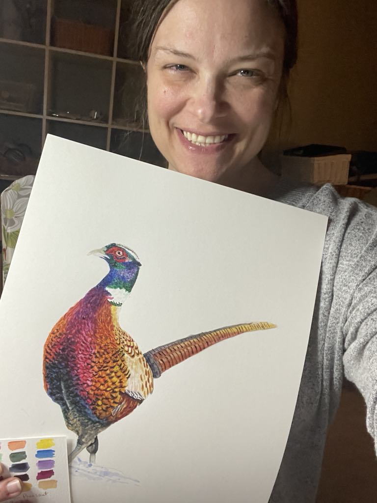 Common Pheasant - Bird Art by KB - Original