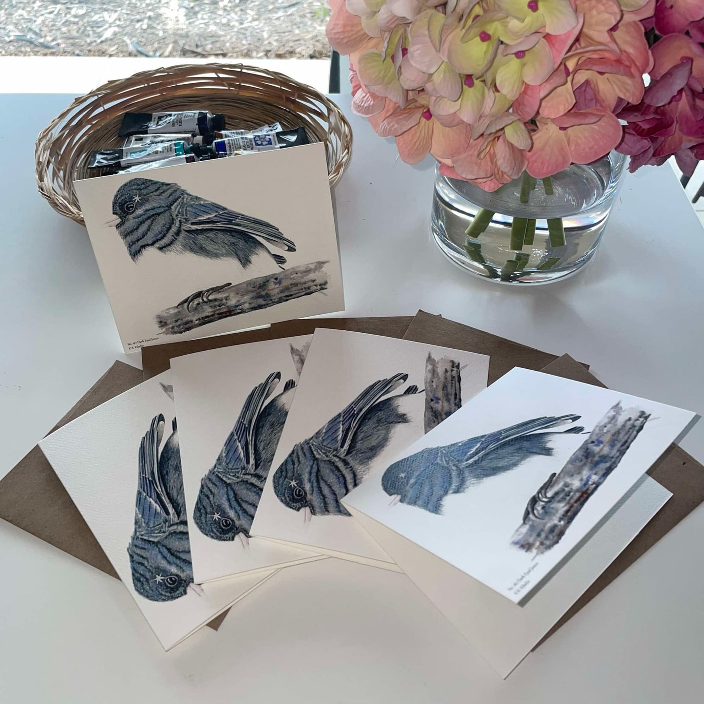 Dark-eyed Junco - Bird Art by KB - Notecard Individual