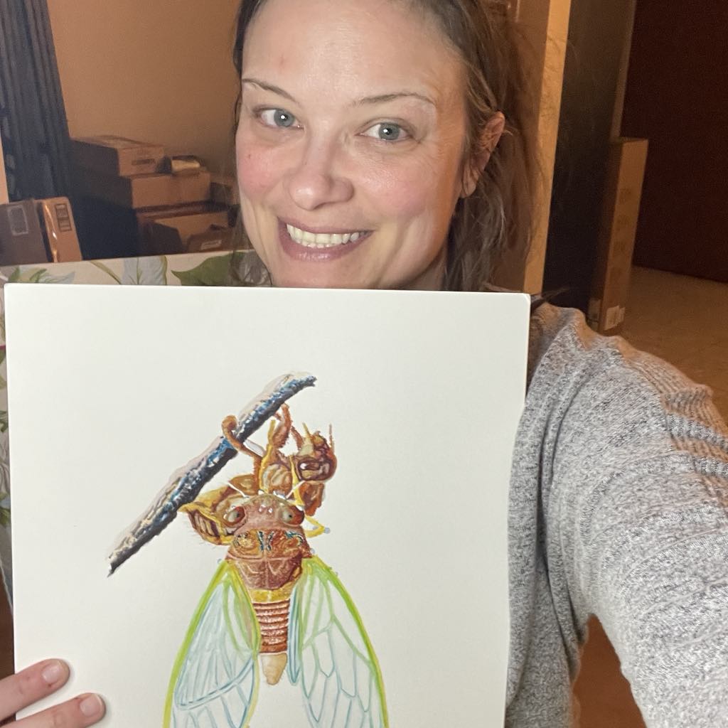 Cicada - Bird Art by KB - Original