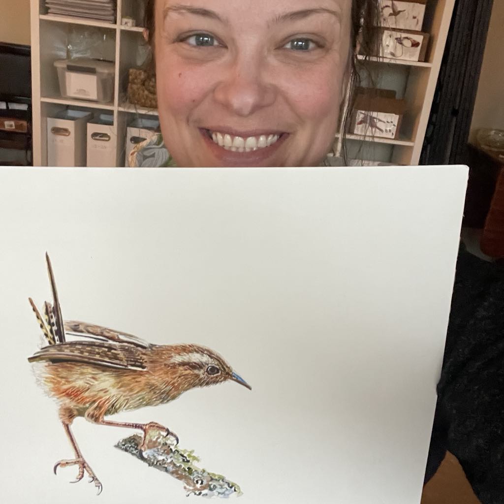 Sedge Wren - Bird Art by KB - Original