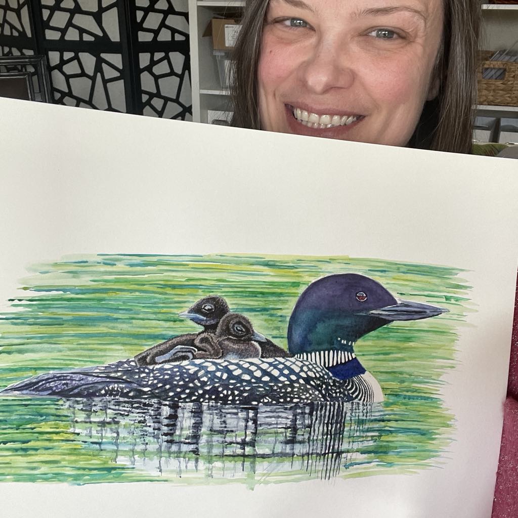 Common Loon - Bird Art by KB - Original
