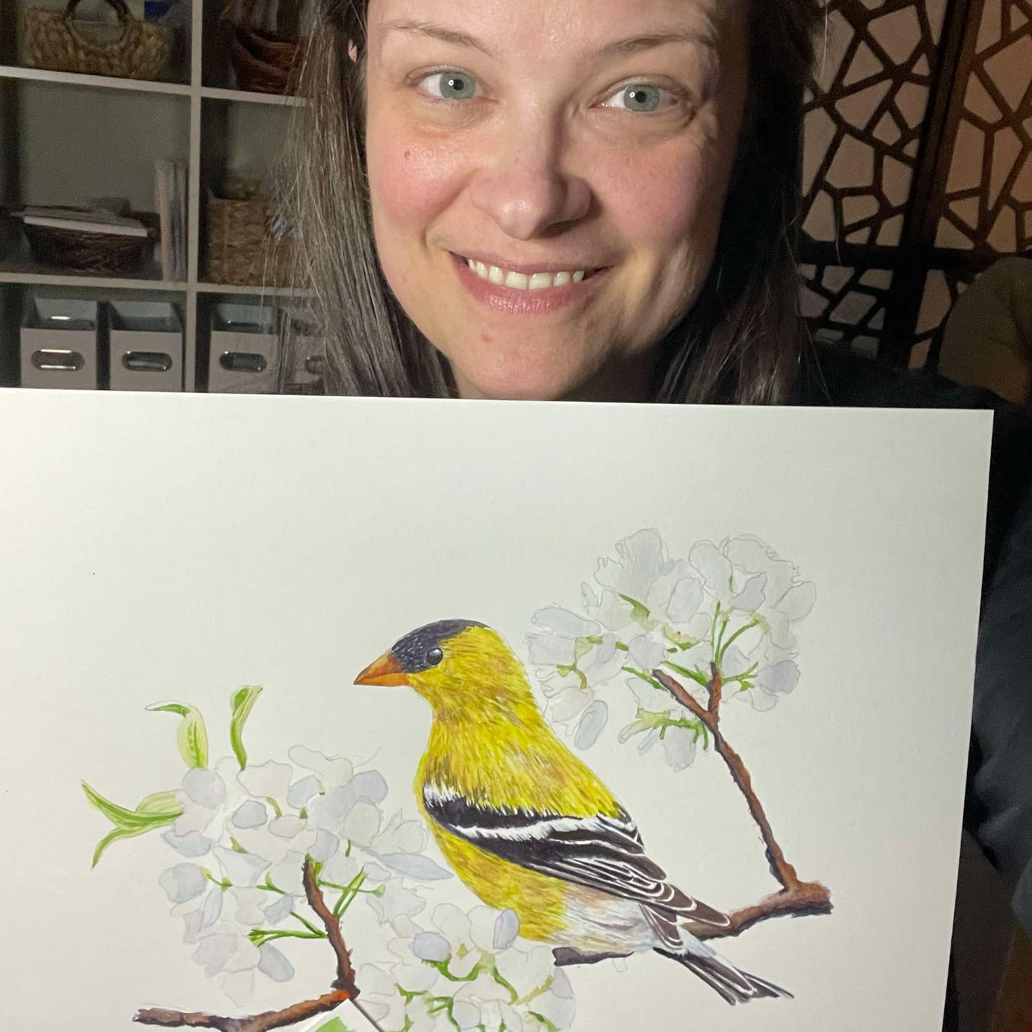 American Goldfinch - Bird Art by KB - Original