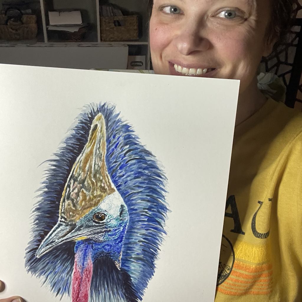 Cassowary - Bird Art by KB - Original