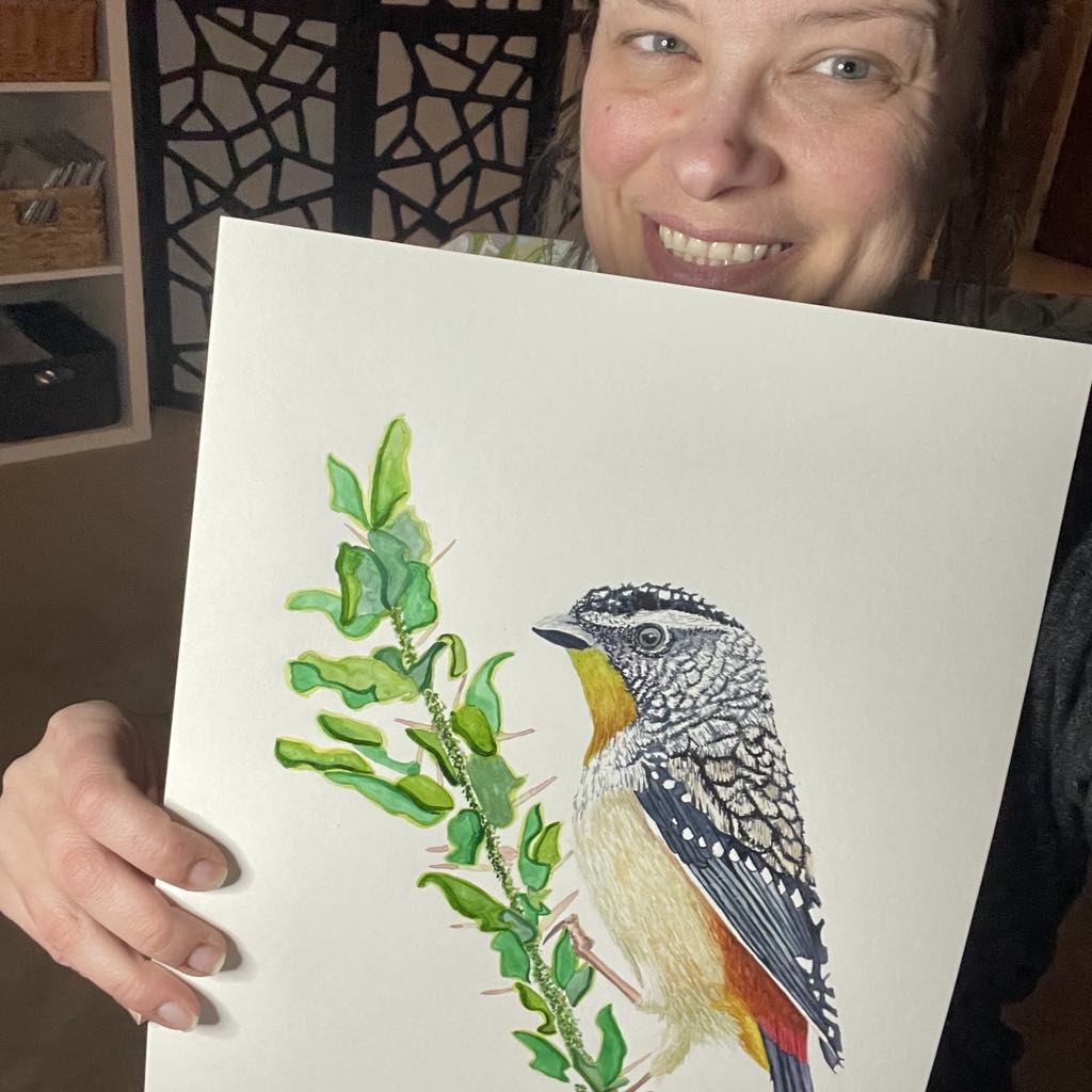 Spotted Paradolte - Bird Art by KB - Original