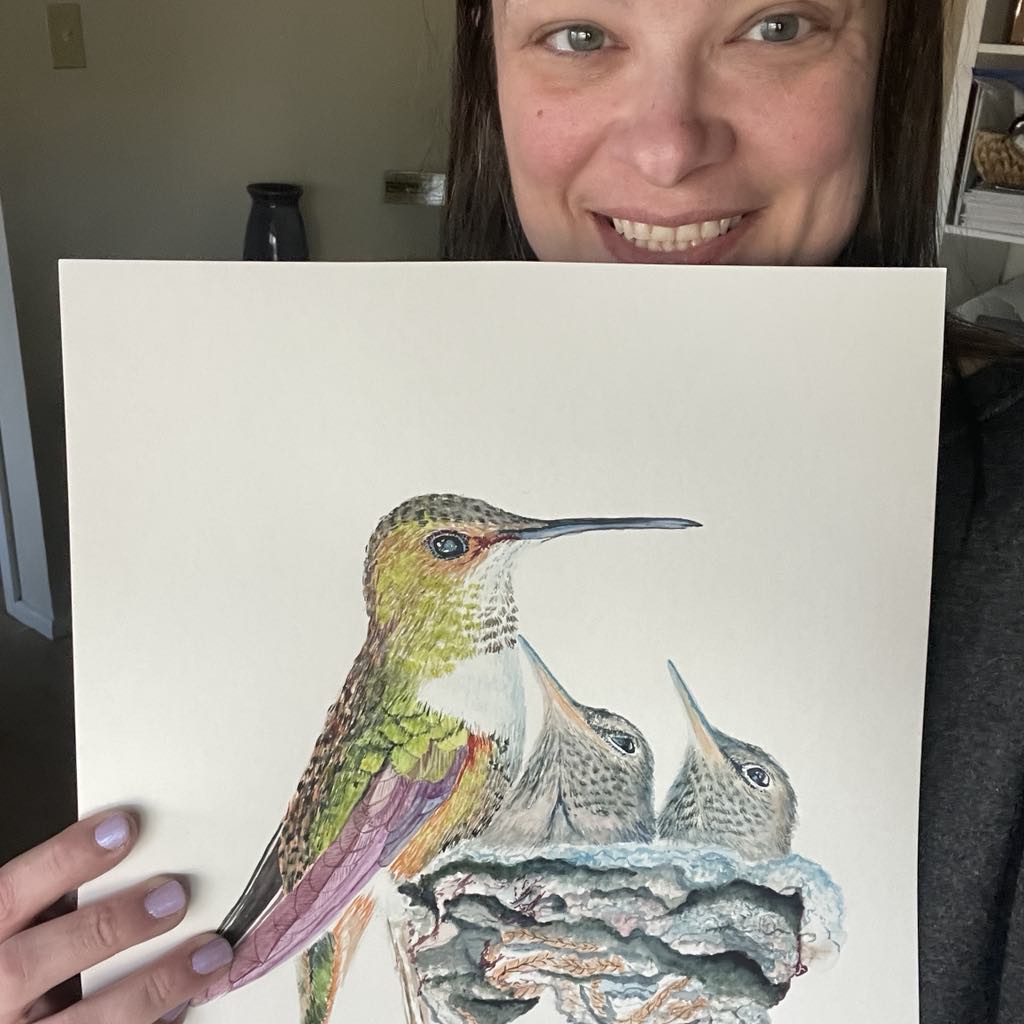 Allen's Hummingbird - Bird Art by KB - Original