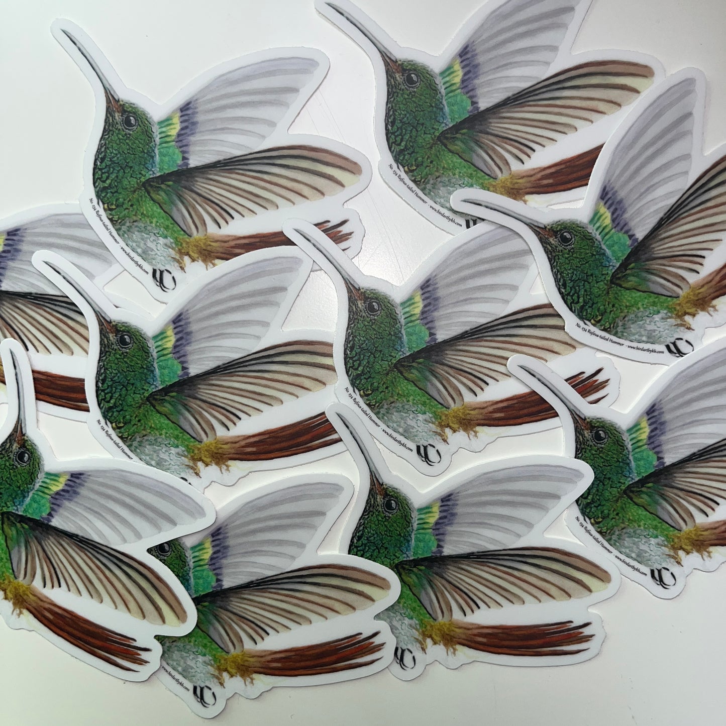 Rufous-tailed Hummer - Bird Art by KB - Sticker