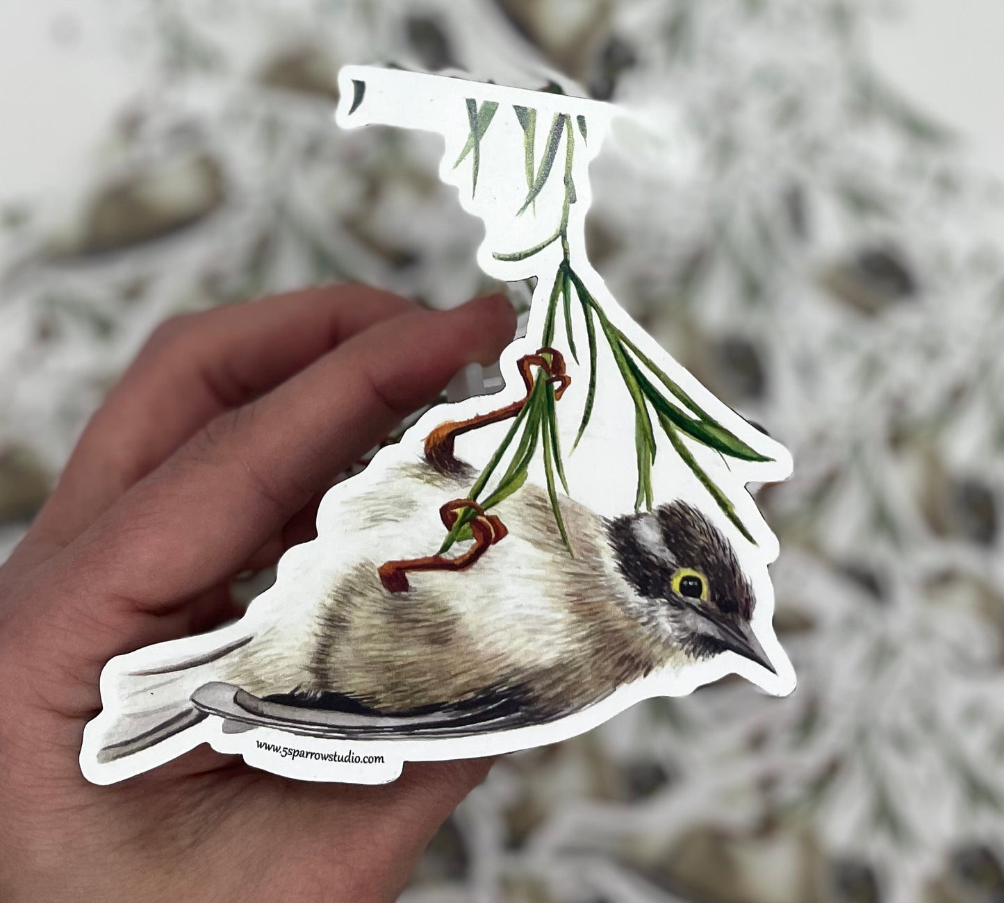 Brown-headed Honeyeater - Bird Art by KB