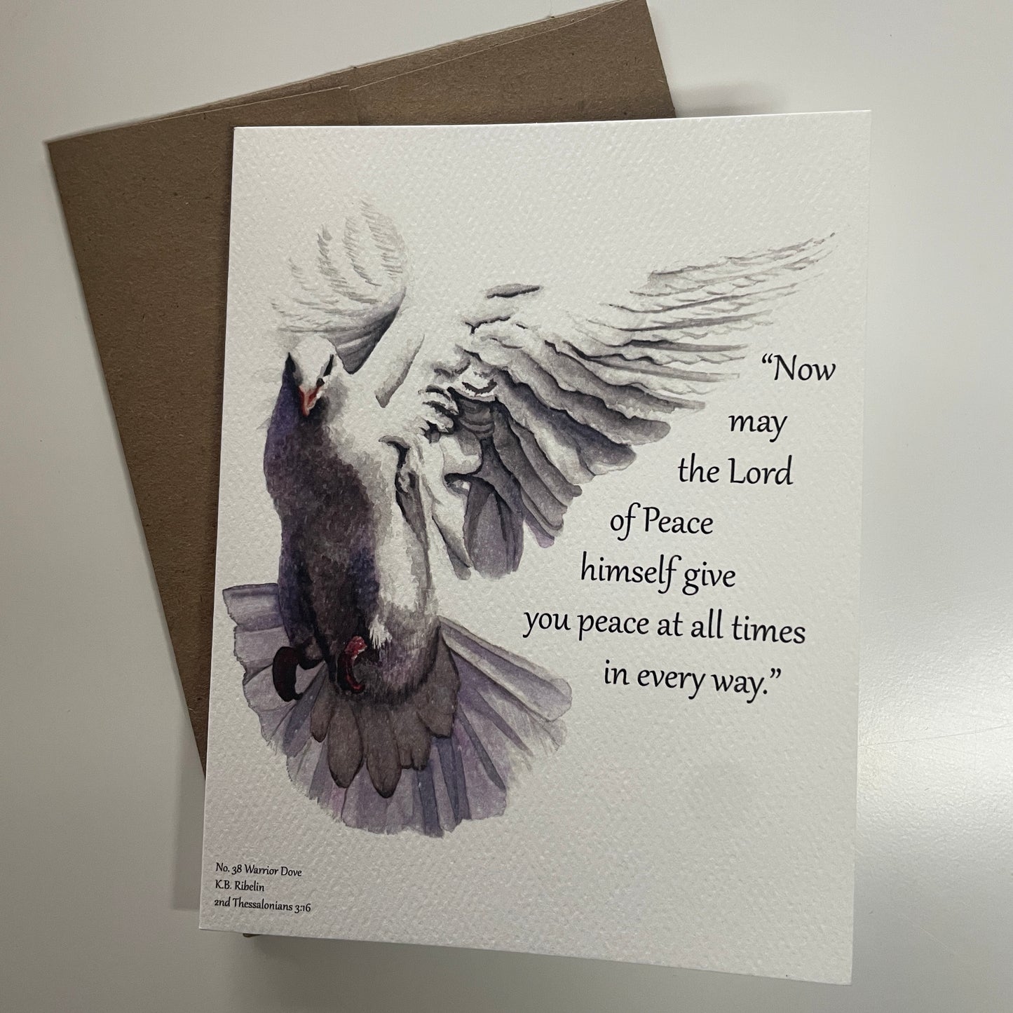 Warrior Dove Card Set - Bird Art by KB - Notecard 1