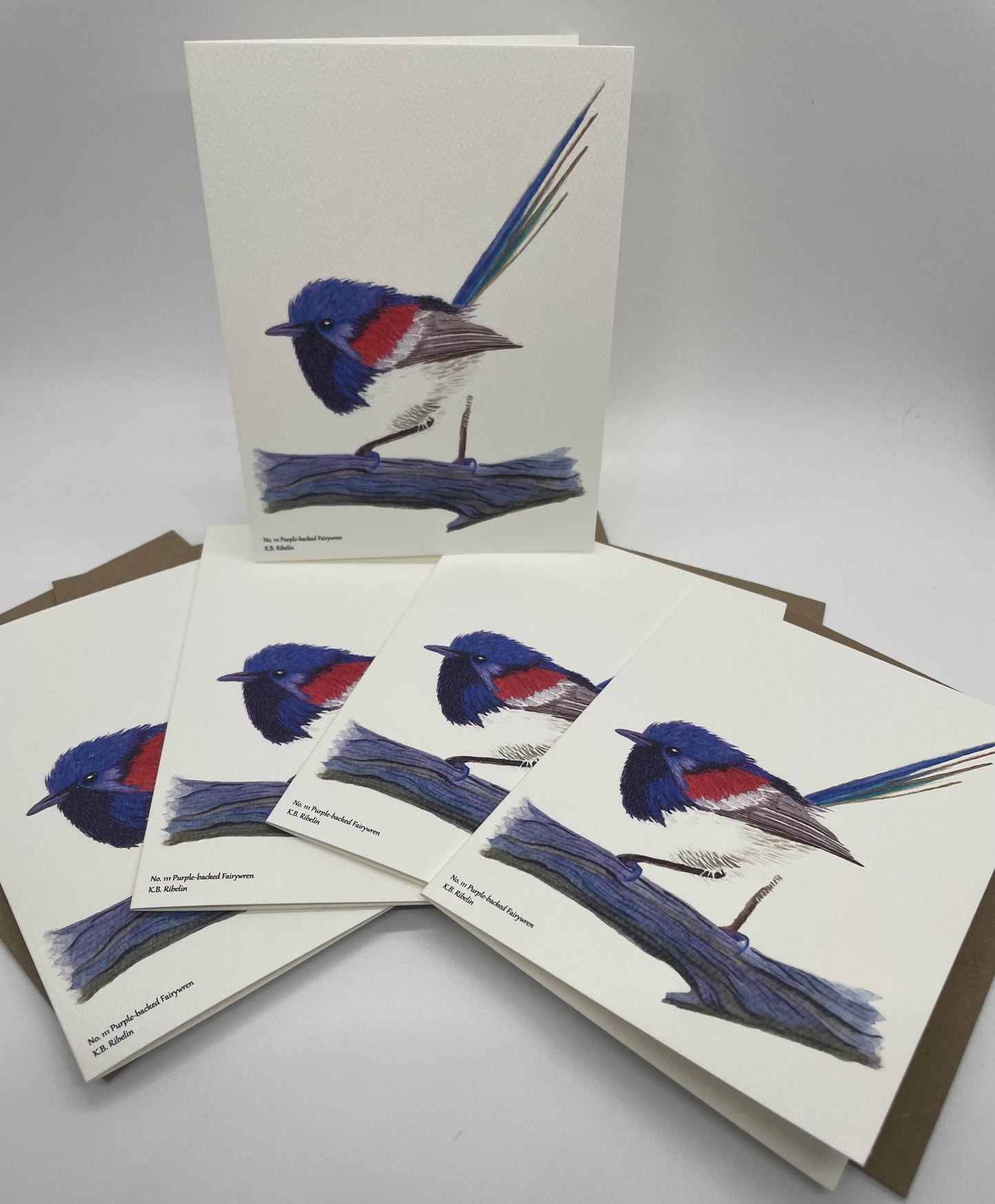 Purple-backed Fairywren - Bird Art by KB