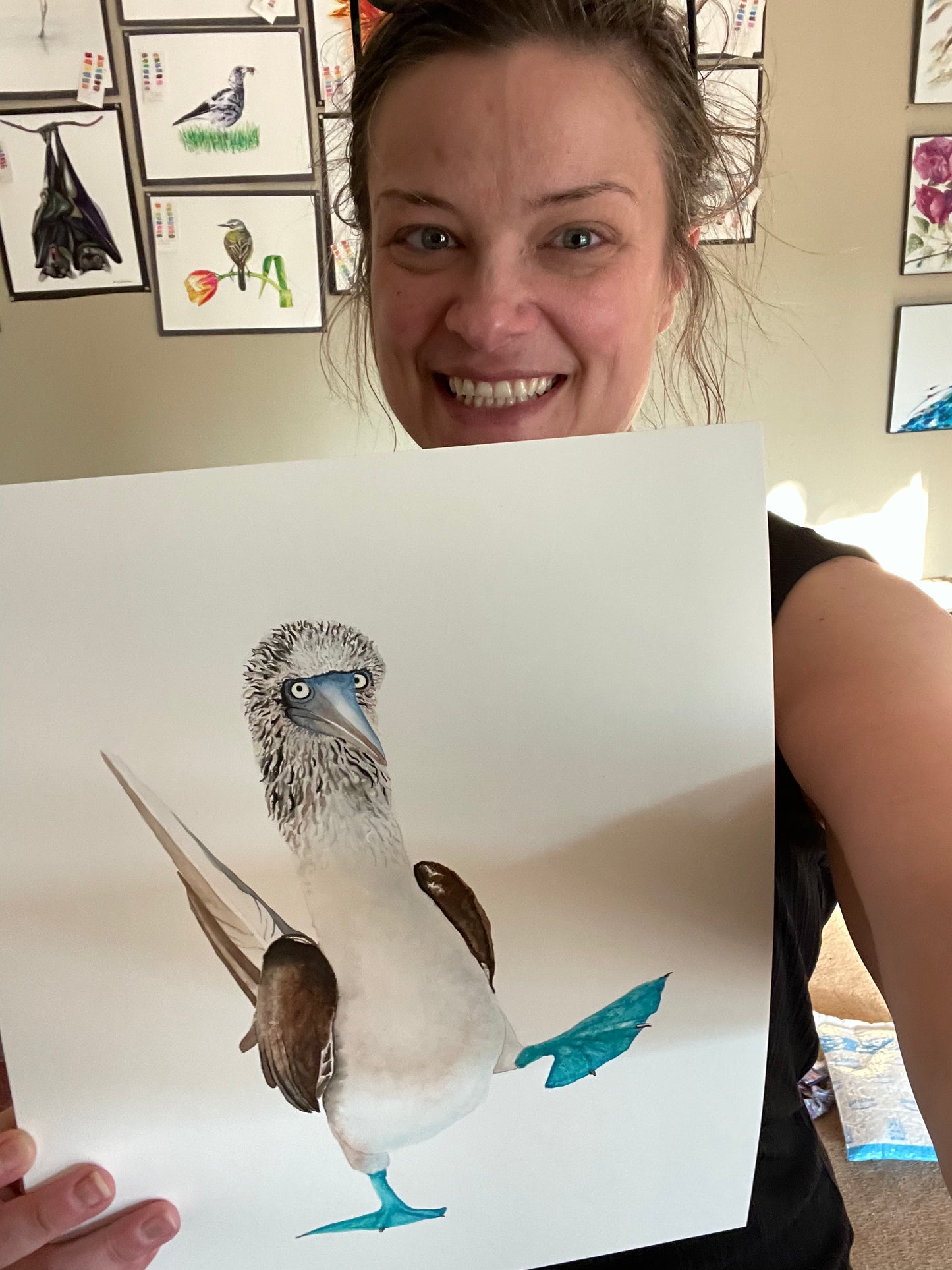 Blue-Footed Booby - Bird Art by KB