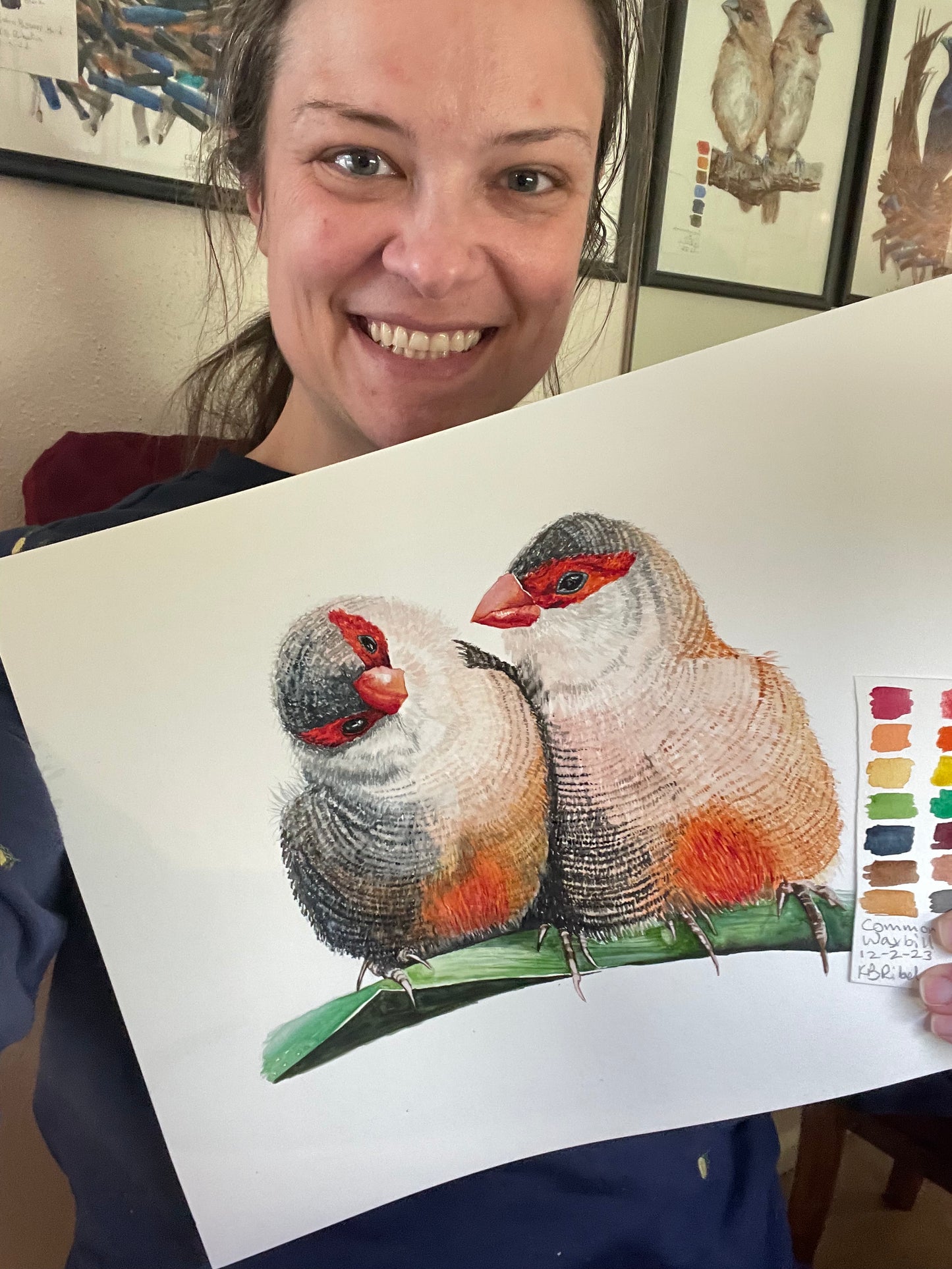 Common Waxbill - Bird Art by KB