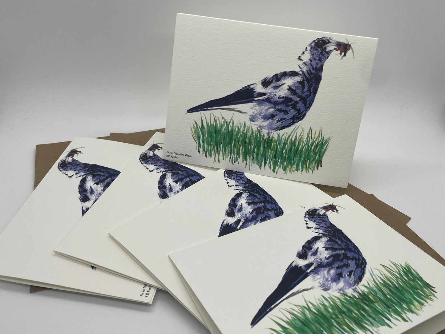 Dalmatian Magpie - Bird Art by KB