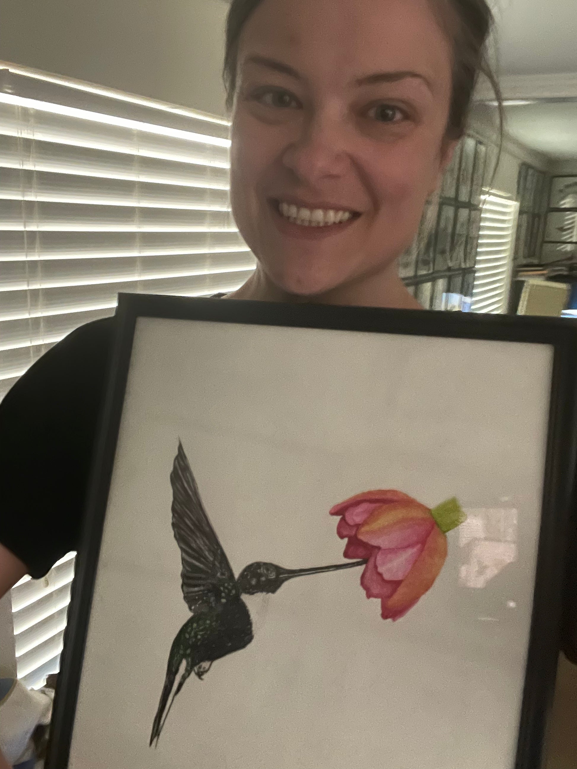 Collared Inca Hummingbird - Bird Art by KB