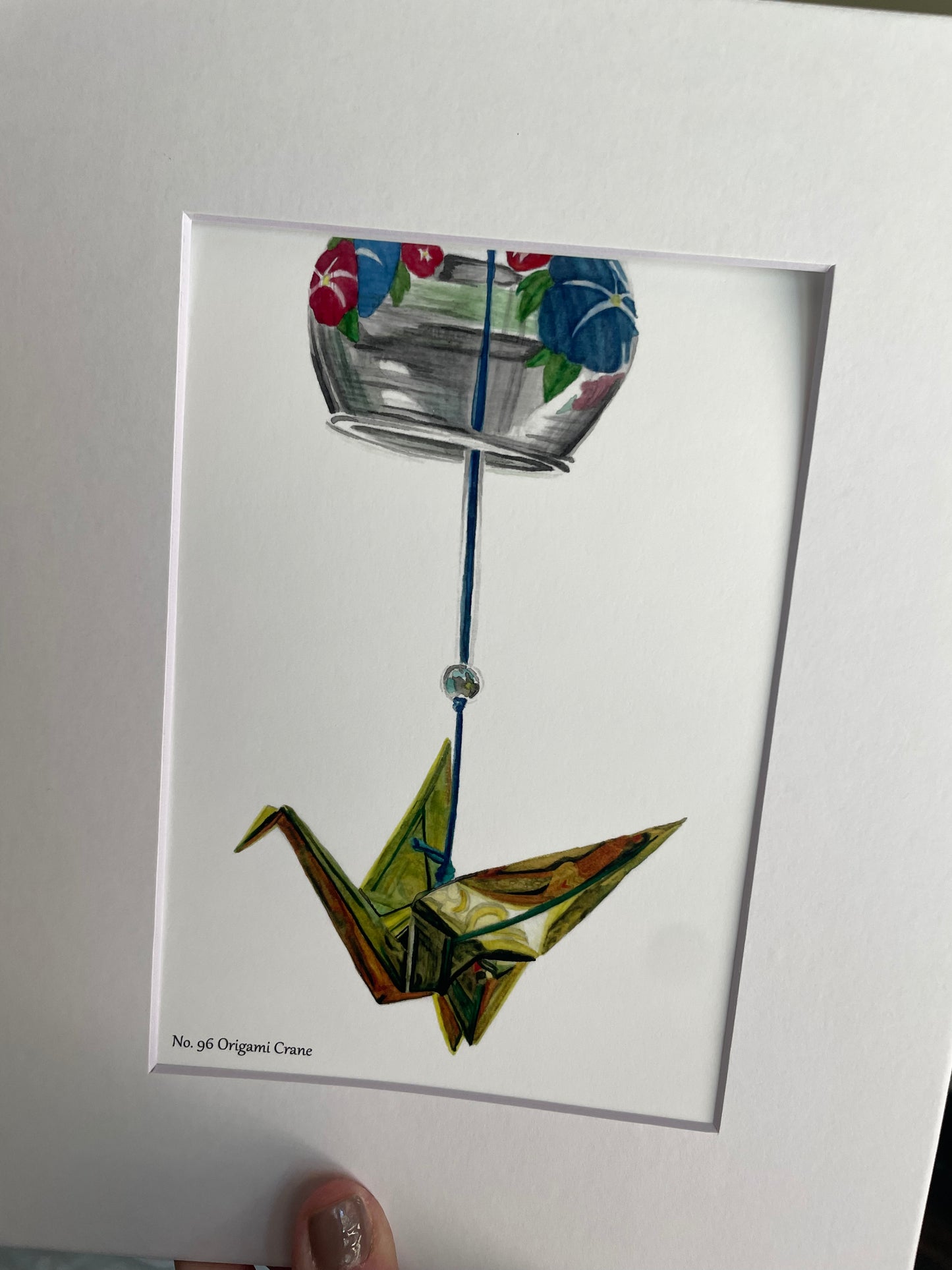 Crane - Origami - Bird Art by KB