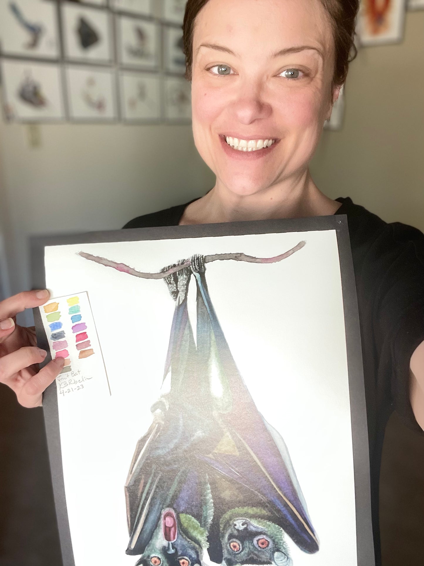 Fruit Bats - Bird Art by KB - Original