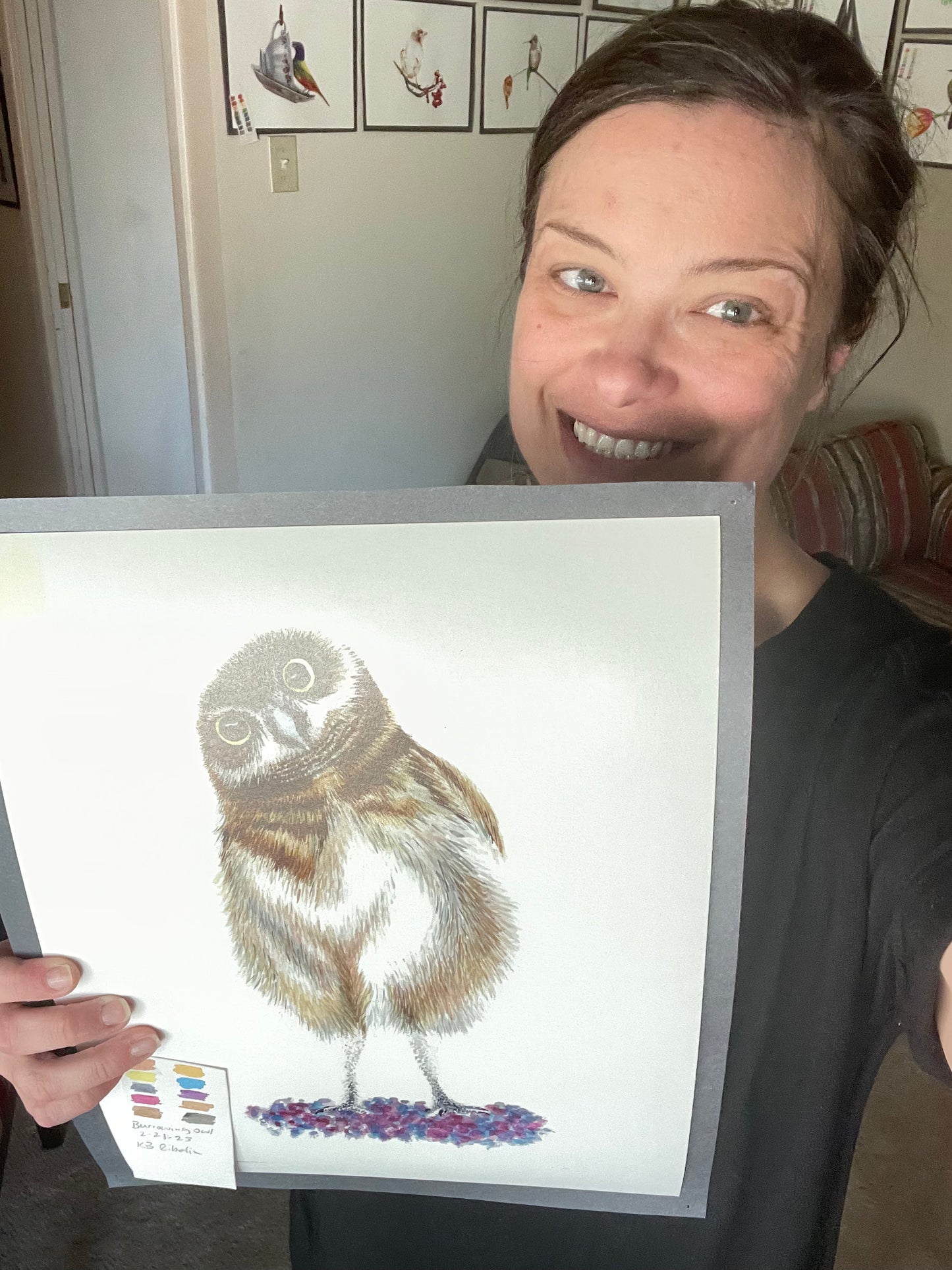 Burrowing Owl - Bird Art by KB