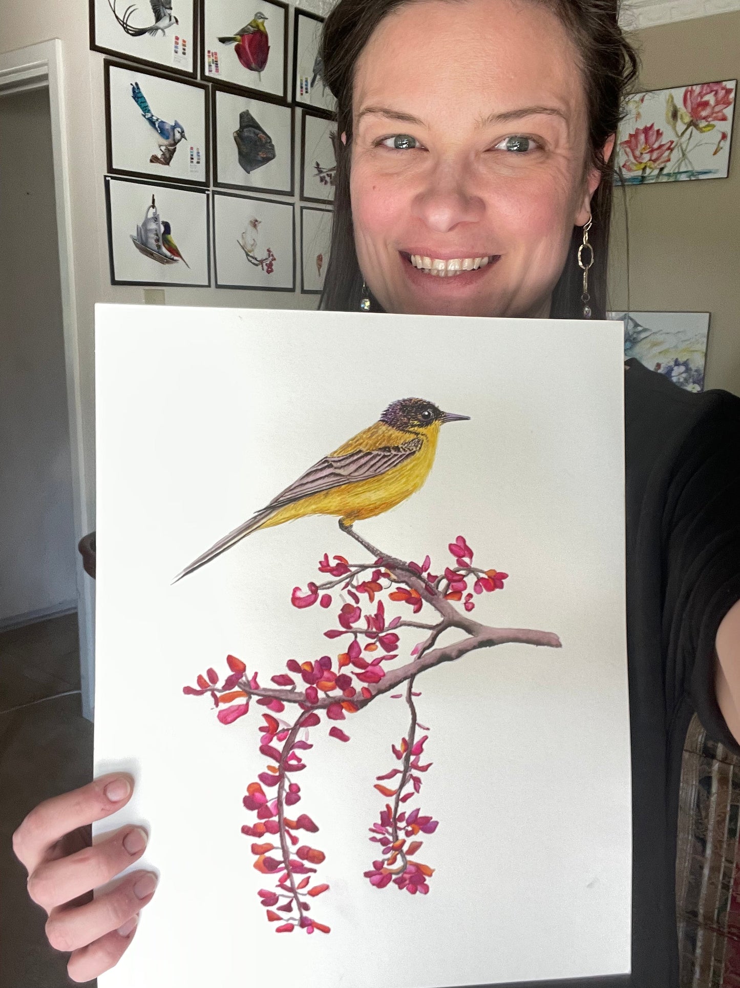 Black-headed Wagtail - Bird Art by KB