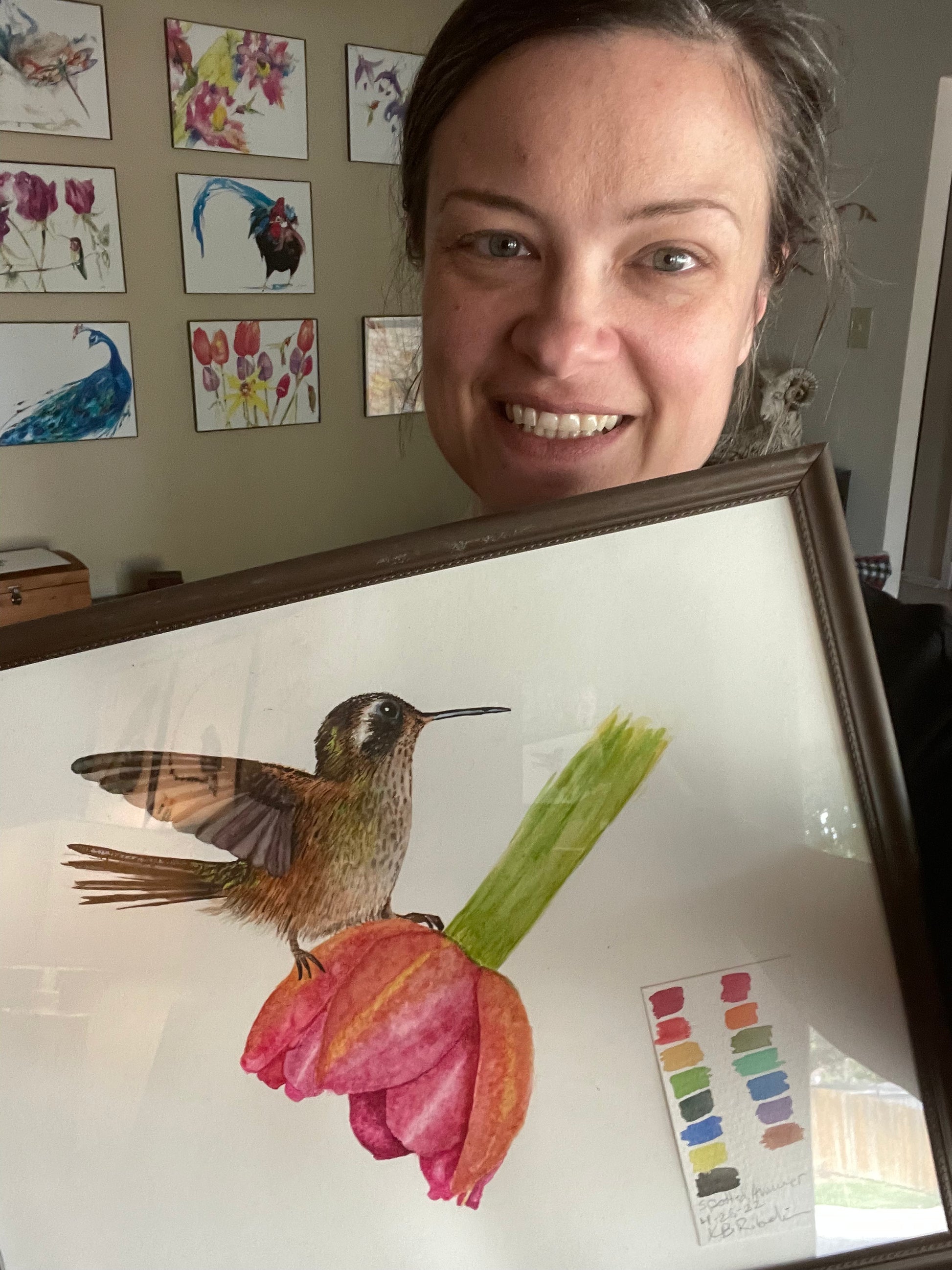 Speckled Hummingbird - Bird Art by KB