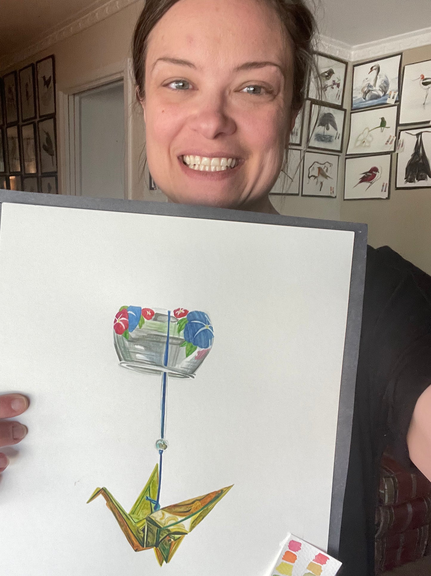 Crane - Origami - Bird Art by KB
