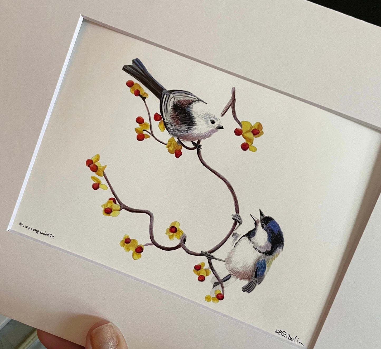 Long-Tailed Tit - Bird Art by KB