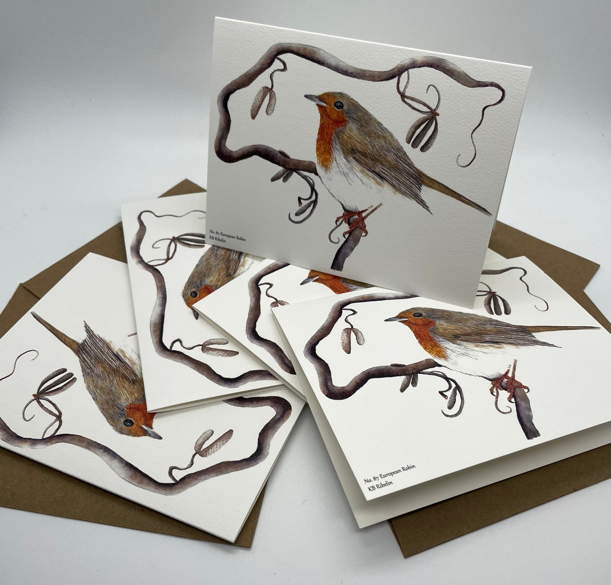 European Robin - Bird Art by KB