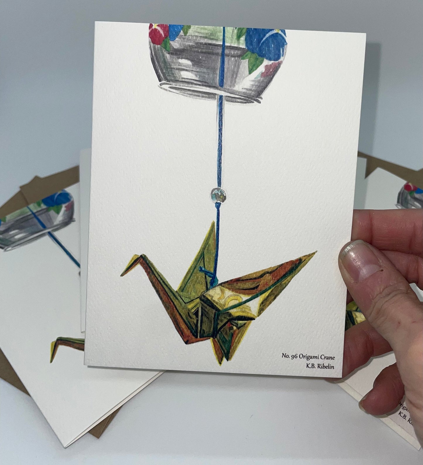 Crane - Origami - Bird Art by KB