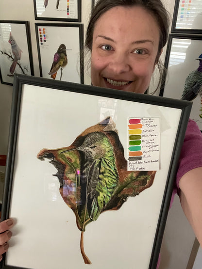 Anna’s Hummingbird - Rescued Baby - Bird Art by KB - Original