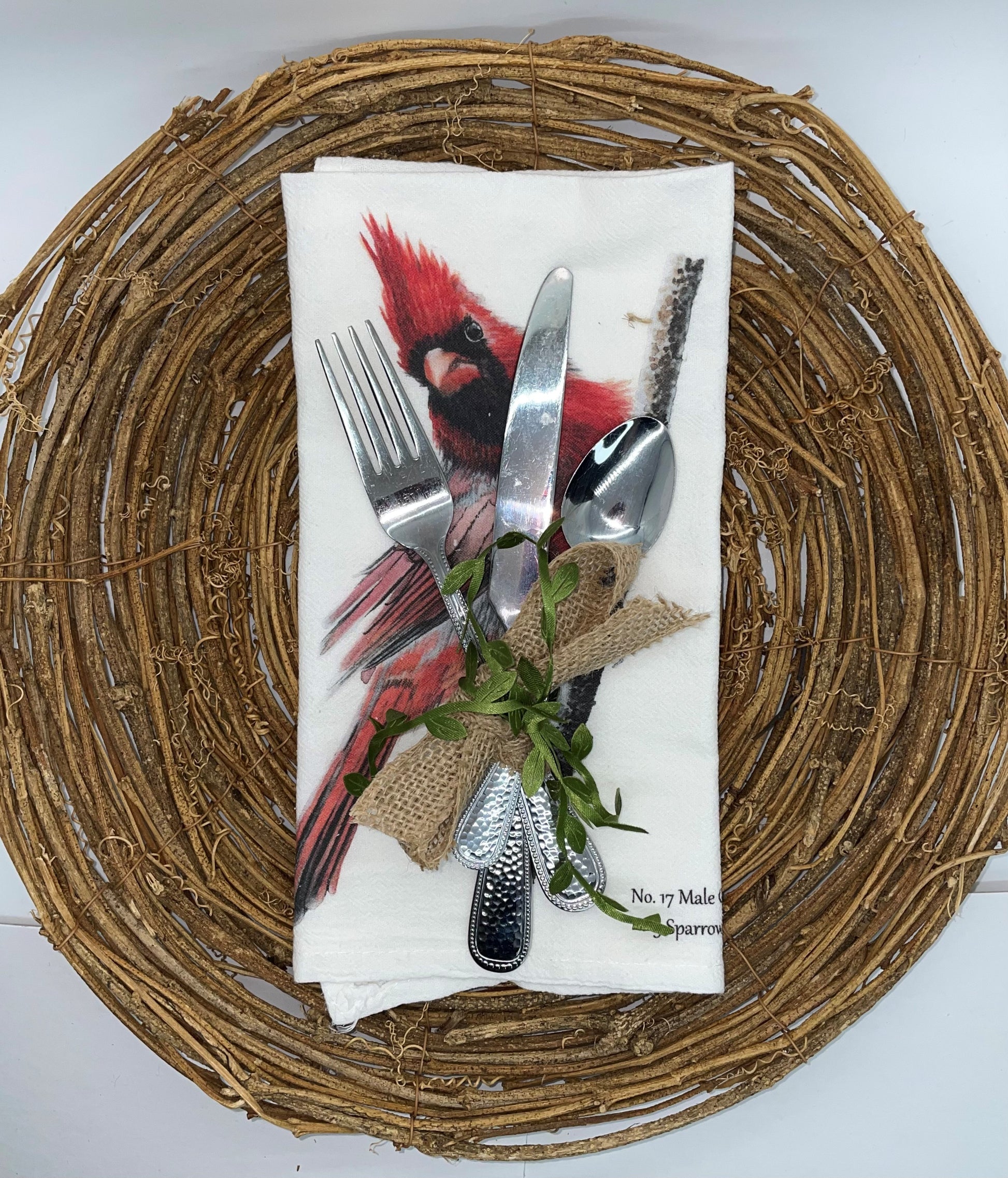 Cardinal - Male - Bird Art by KB - Towel